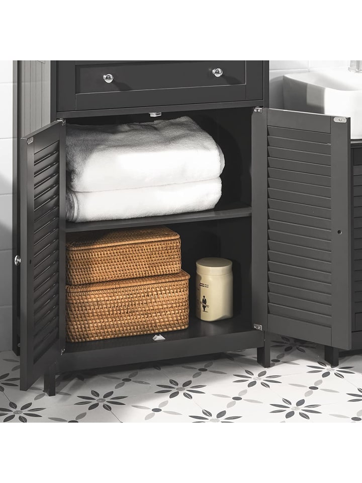 SoBuy Badkommode in Drunkelgrau - (B)57 x (H)87 x (T)33cm günstig kaufen onesize