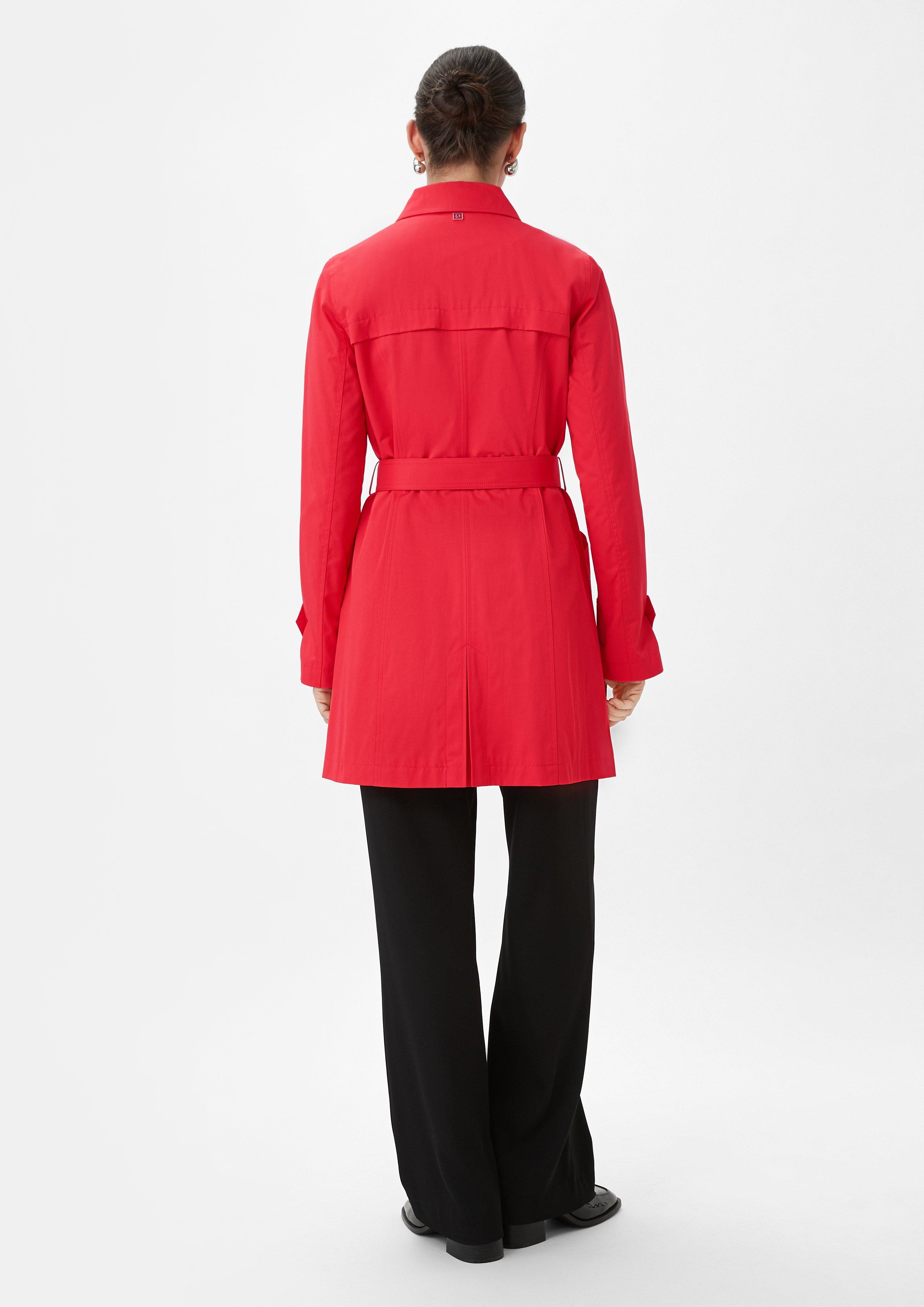 Taillierter Trenchcoat mit Bindegürtel - granatapfel