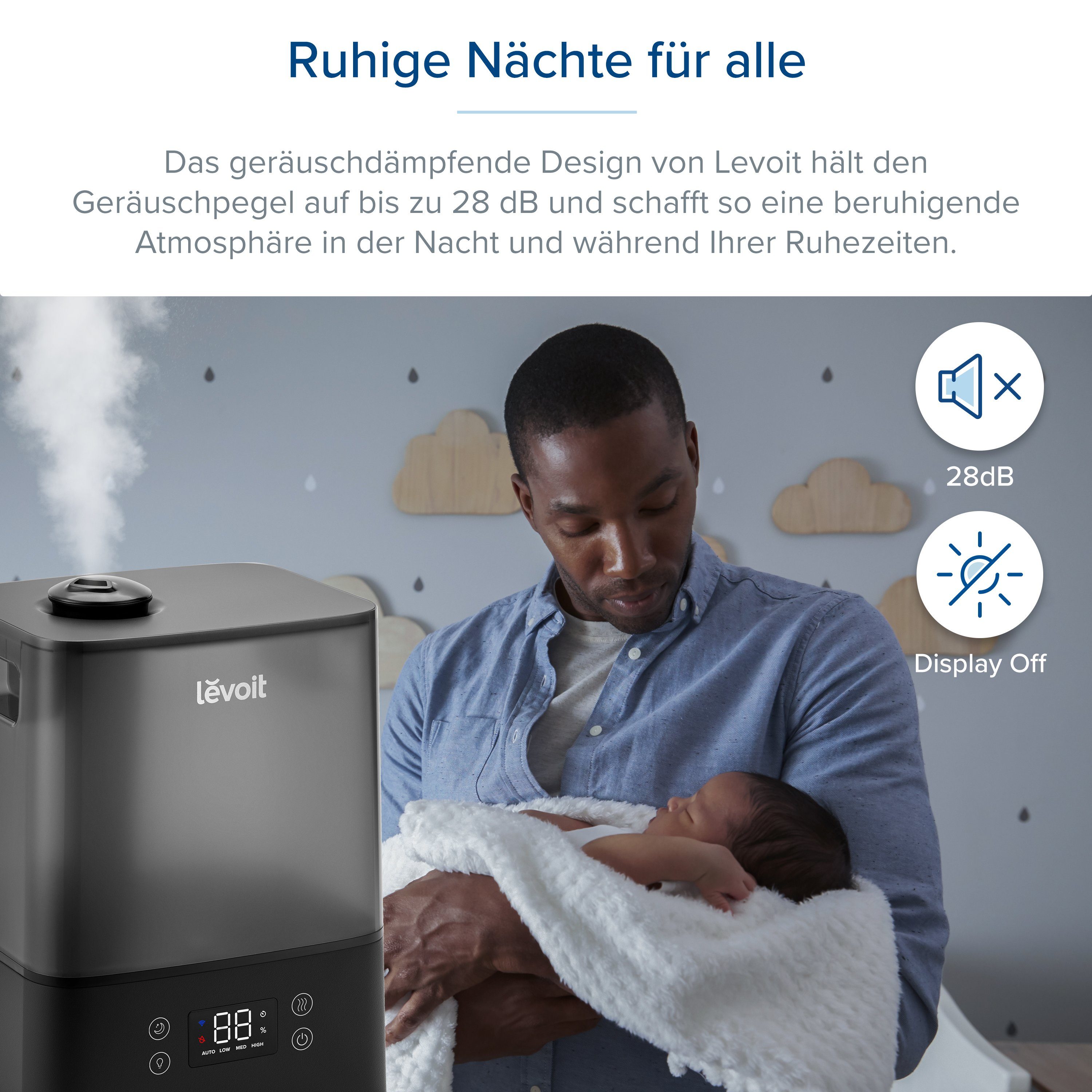 Levoit Luftbefeuchter, Classic 300S Pro Ultrasonic Smart Humidifier, LUH-A601S-KEUR, 6,00 l Wassertank