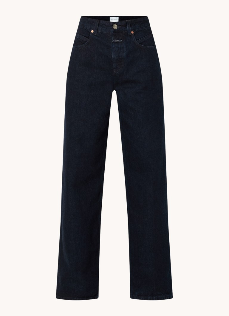 Jeans Nikka a vita media e gamba larga, lavaggio scuro