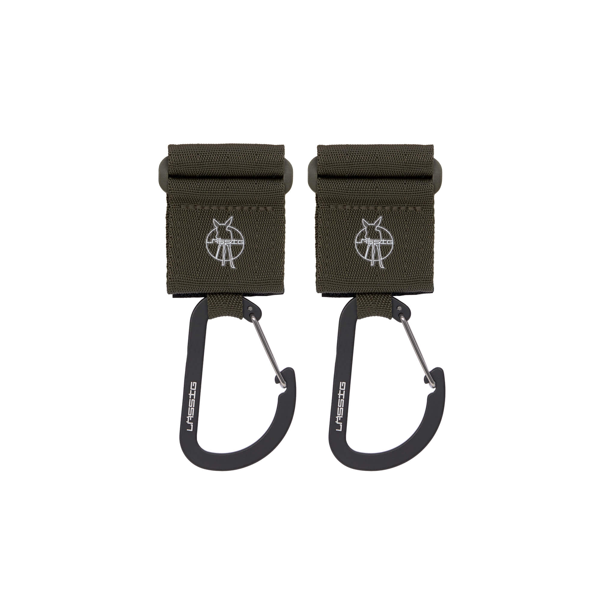Kinderwagenhaken 2er Set - Karabiner, Oliv