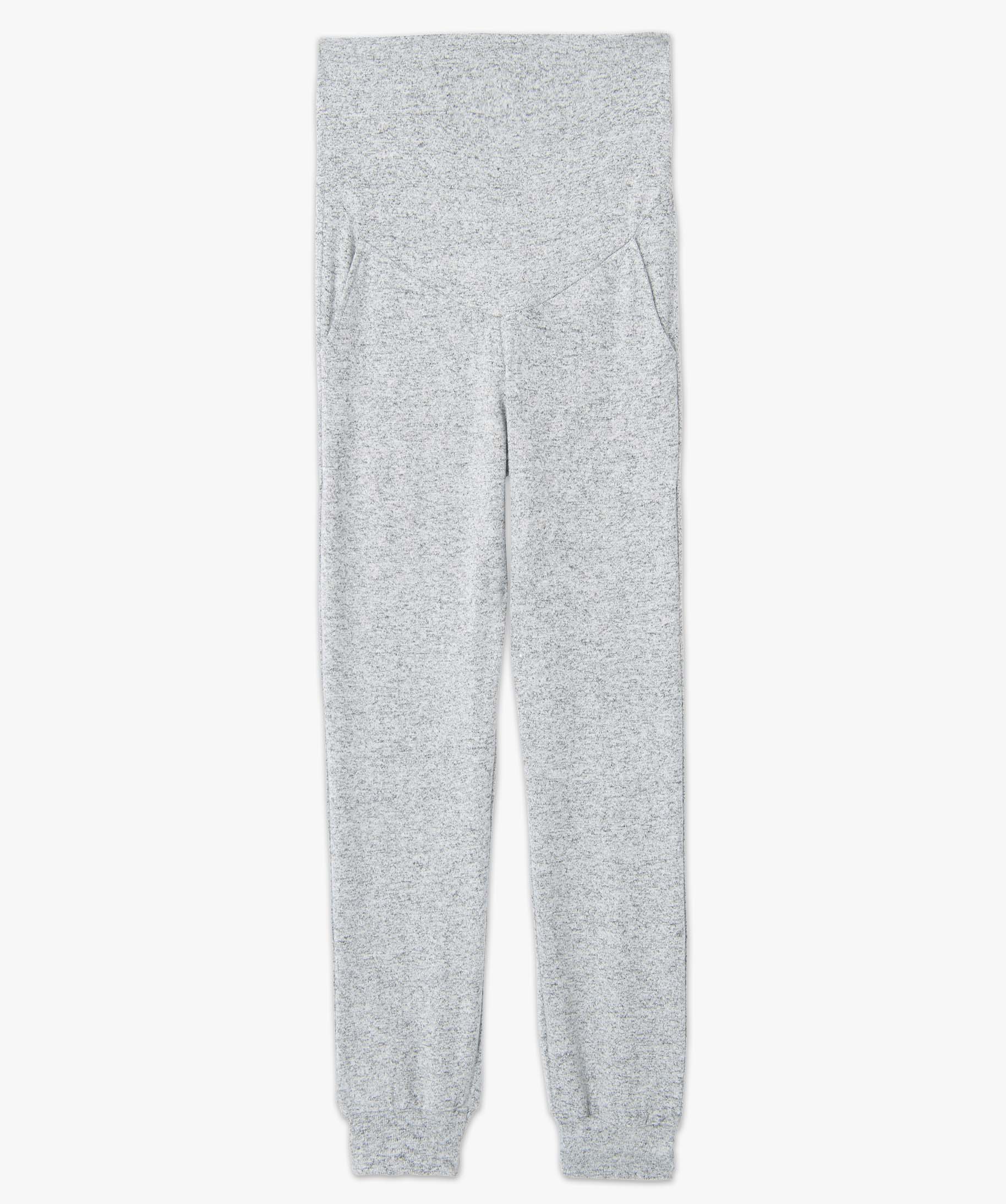 Pantalon de grossesse jogger en maille douce gris clair | GEMO