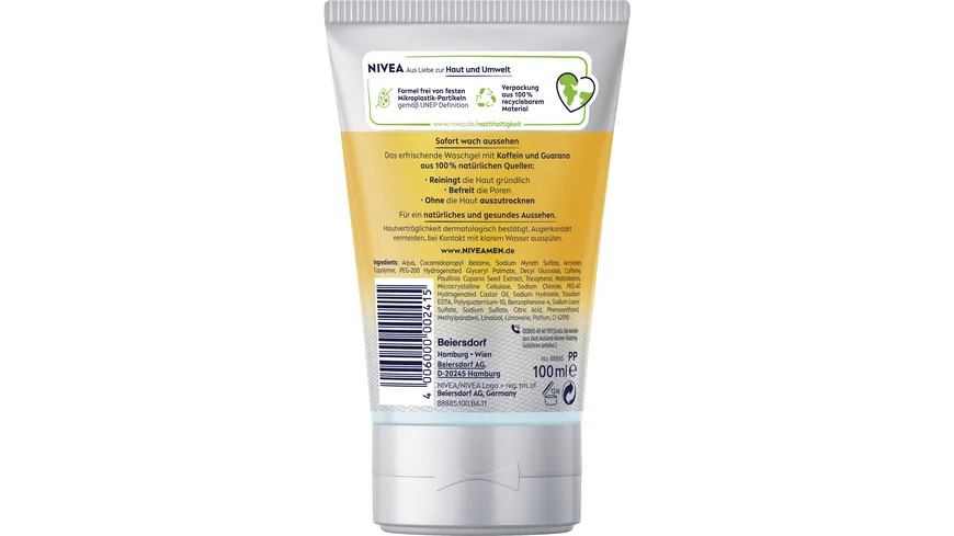 NIVEA MEN Active Energy Gesichtspflege Waschgel 100 ml