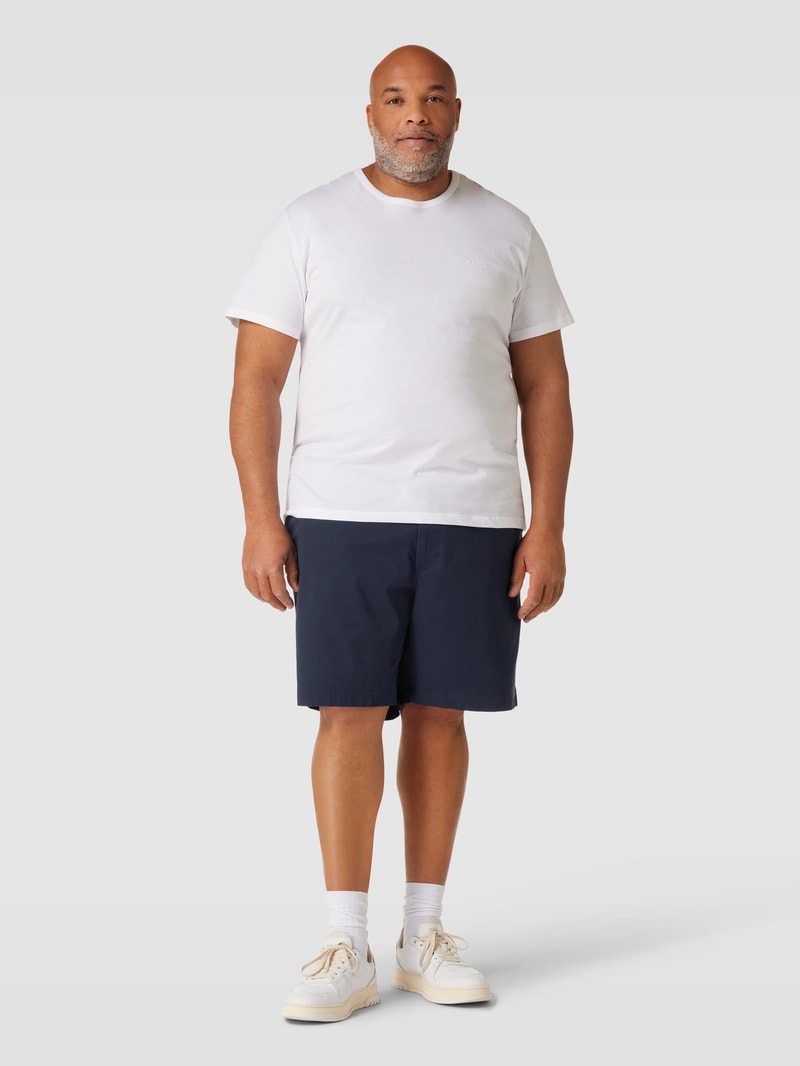 PLUS SIZE Bermuda mit Label-Stitching Modell 'PREPSTERS' in marineblau