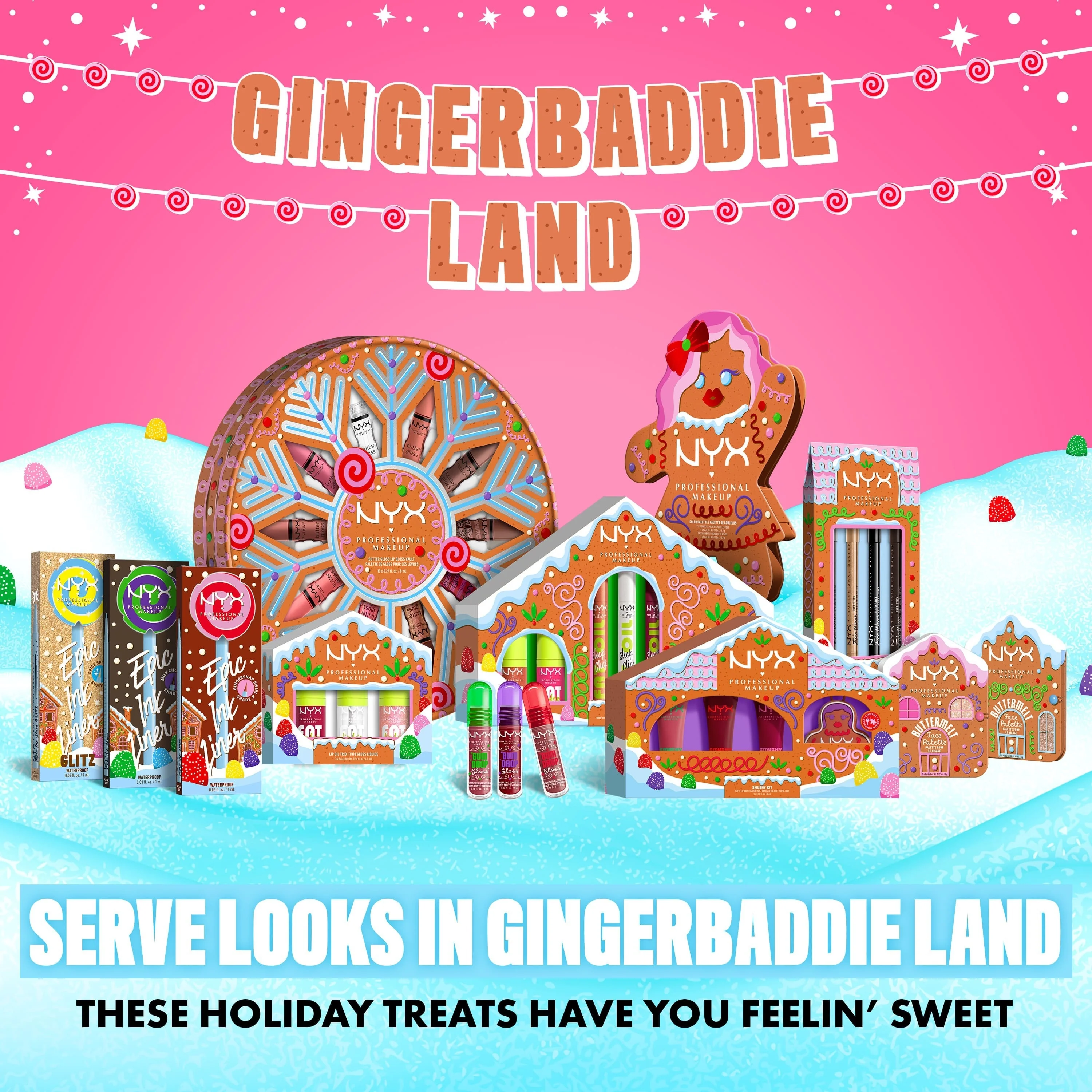 Sada na pery Lips Holiday Fat Gingerbread House - Makeup Box, Lesk