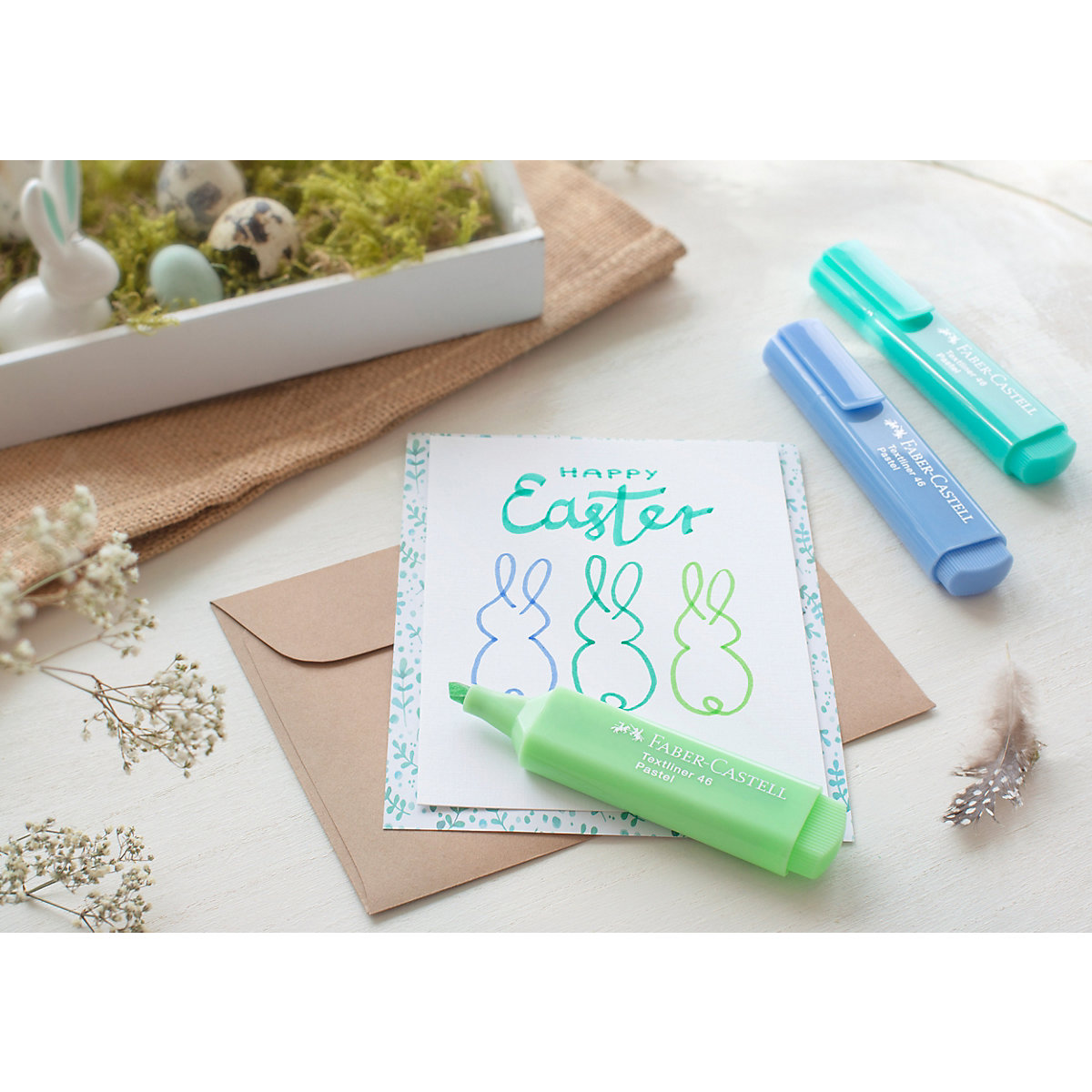 Textmarker Pastell, 4 Farben, nachfüllbar