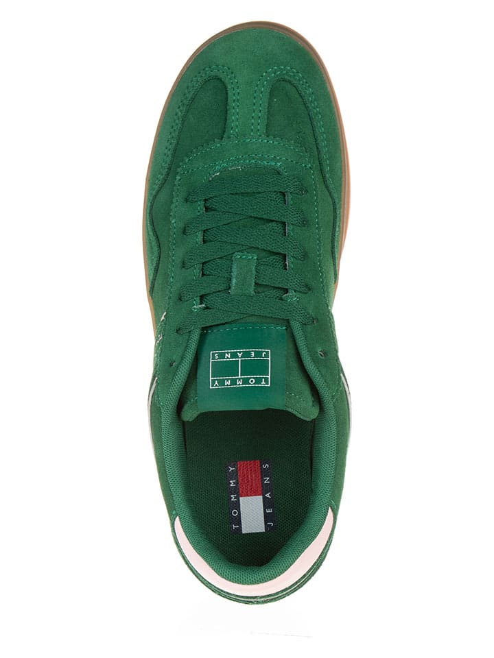 Tommy Hilfiger Shoes Leder-Sneakers in Grün günstig kaufen