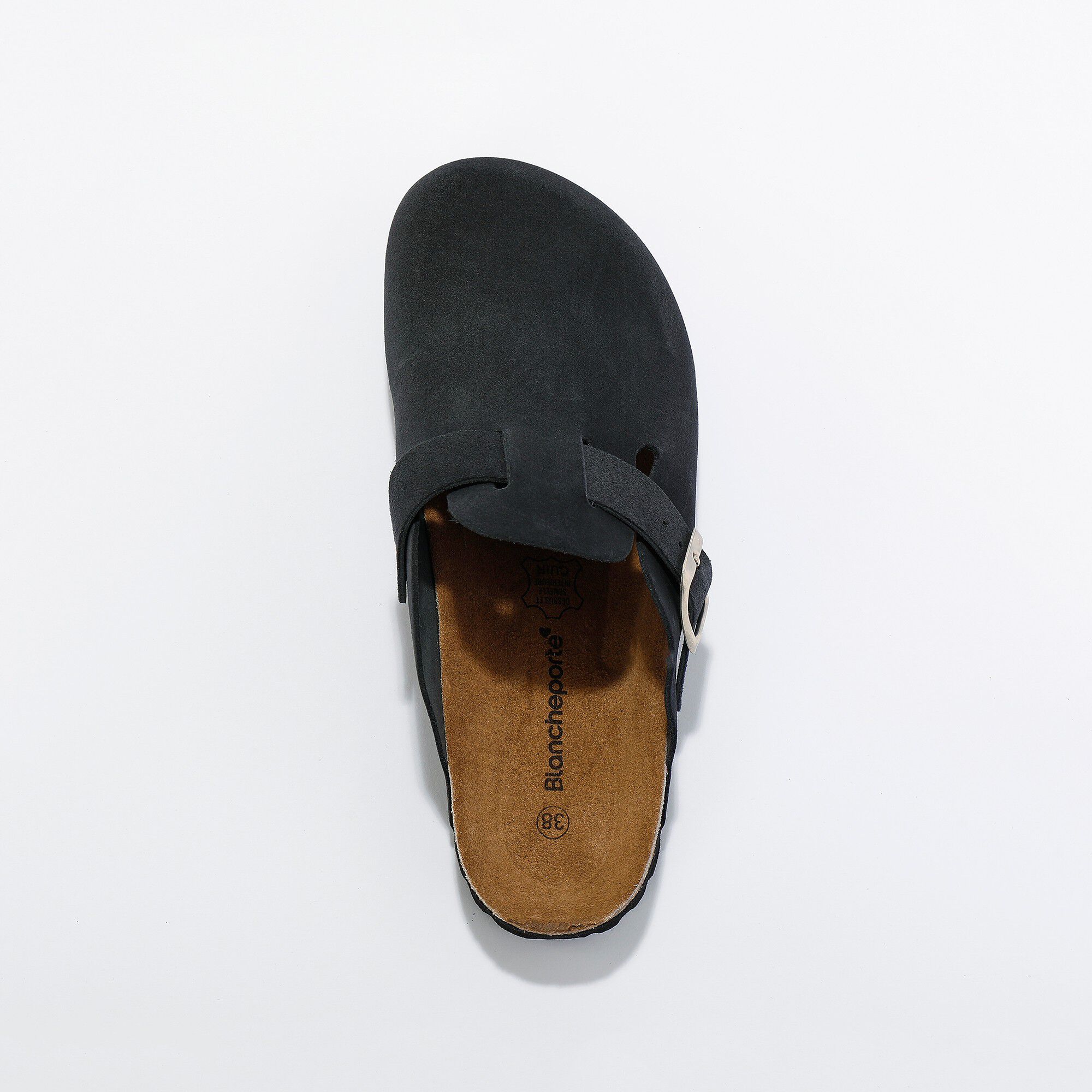 Sabots croûte de cuir avec boucle réglable