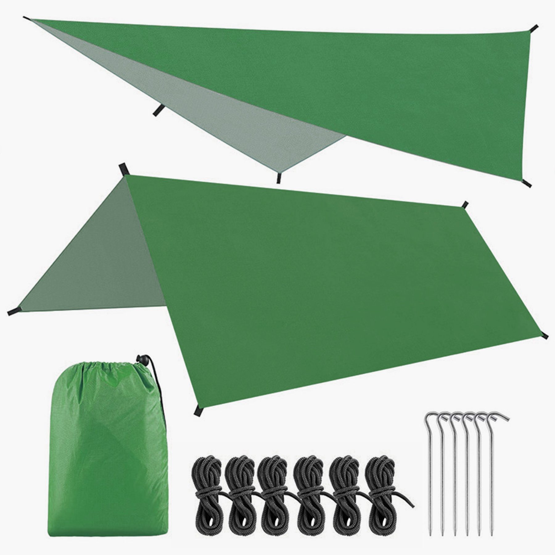 CALIYO Tarp-Zelt Tarp für Hängematte Zeltplane Regenschutz Sonnenschutz, Multifunktionales TarpTent mit Ösen Ultra-Leicht für Outdoor