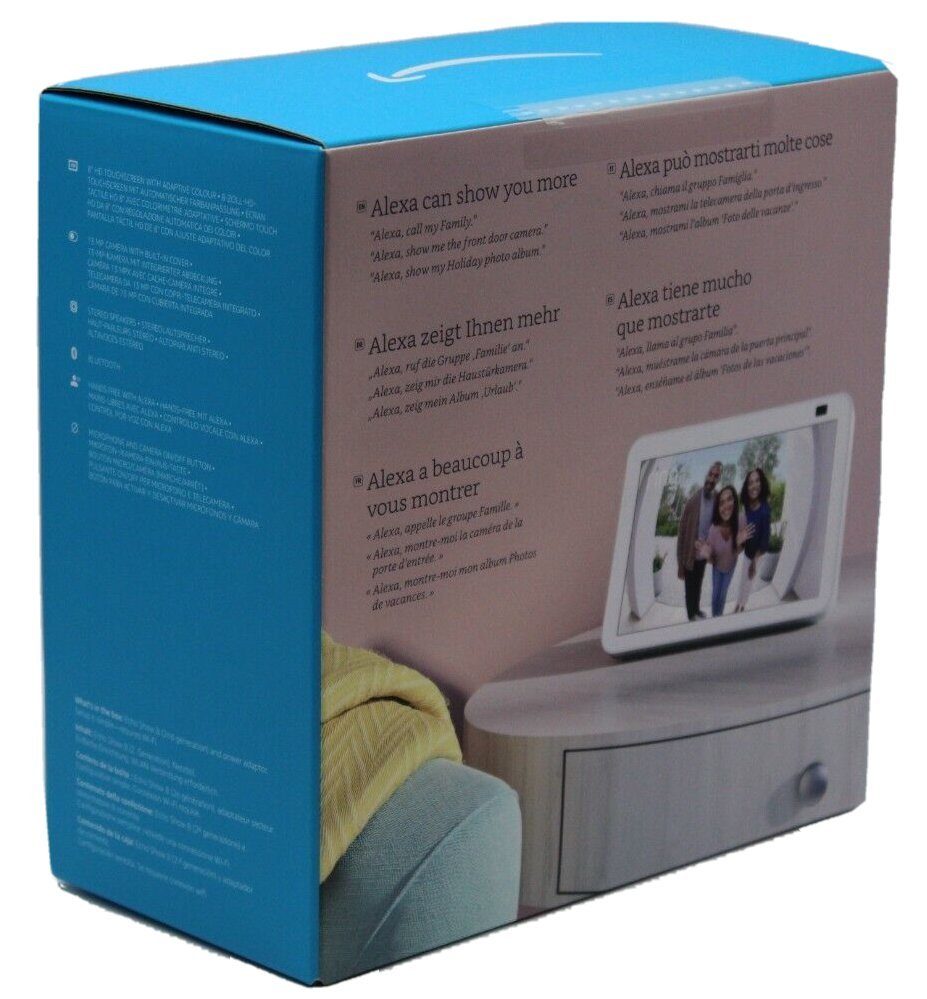 Amazon Echo Show 8 2. Generation 2021 Smart Speaker (WLAN (WiFi), Bluetooth, hochauflösender Klang, Sprachsteuerung, 13 MP Kamera, Kameraabdeckung)