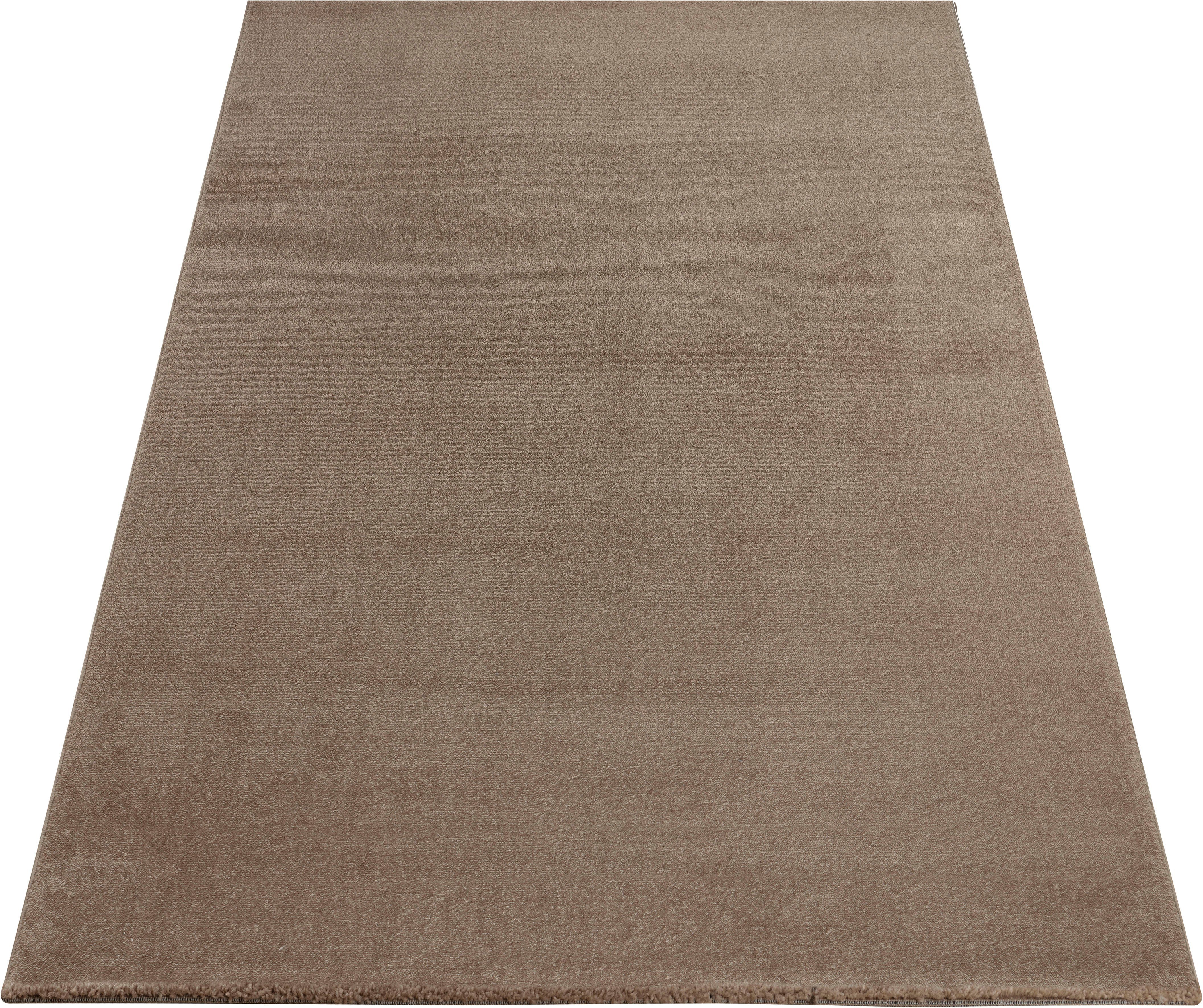 Teppich Kurzflor-Webteppich GRANADA 4800, uni Soft Touch, my home, rechteckig, Höhe: 20 mm, leichter Glanz, auch in rund, Wohnzimmer, Schlafzimmer, Kinderzimmer