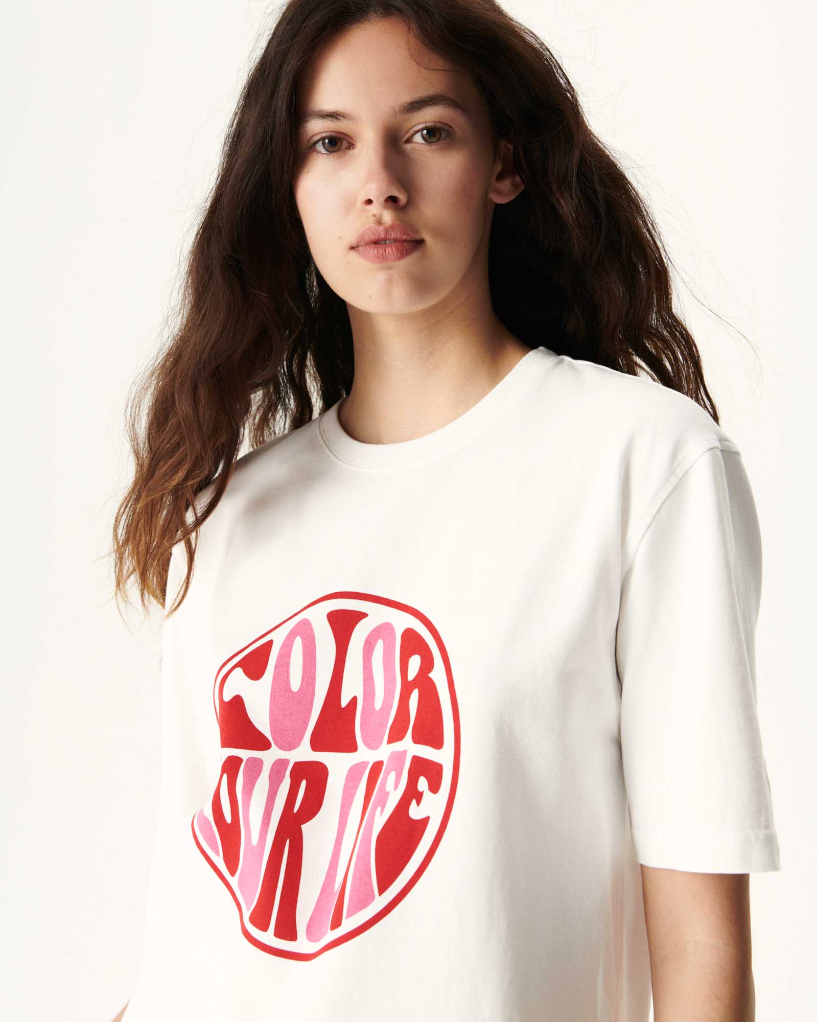 T-shirt femme en coton biologique Blanc Adela