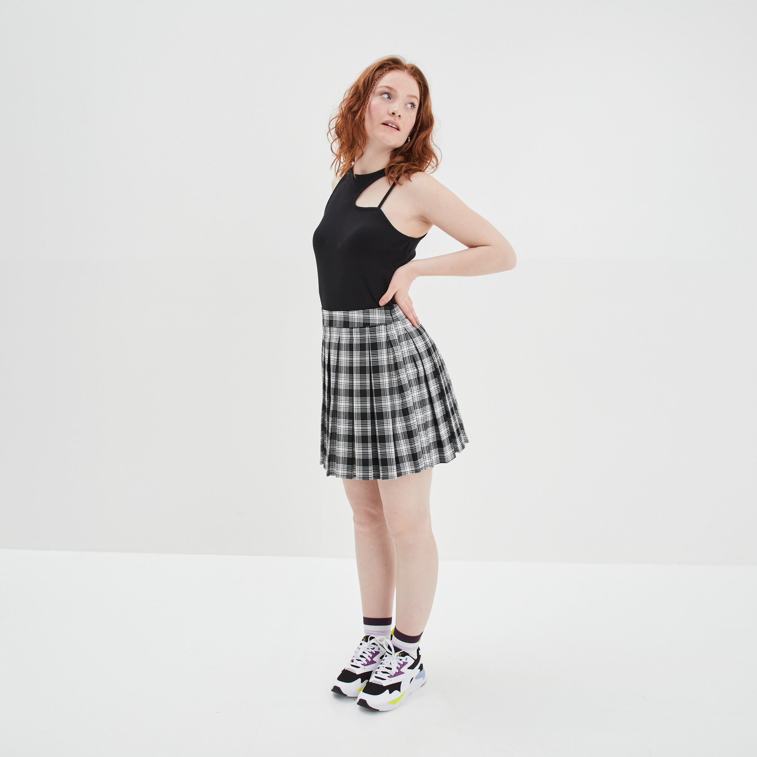 Débardeur maille découpe épaule Liberto noir femme | La Halle