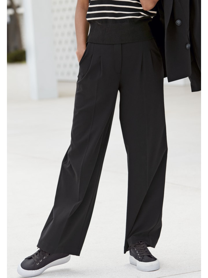LASCANA Palazzohose in schwarz günstig kaufen