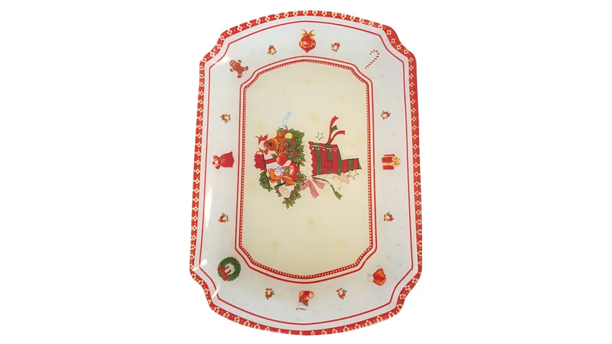 TRENDSHOP Weihnachtsteller oval