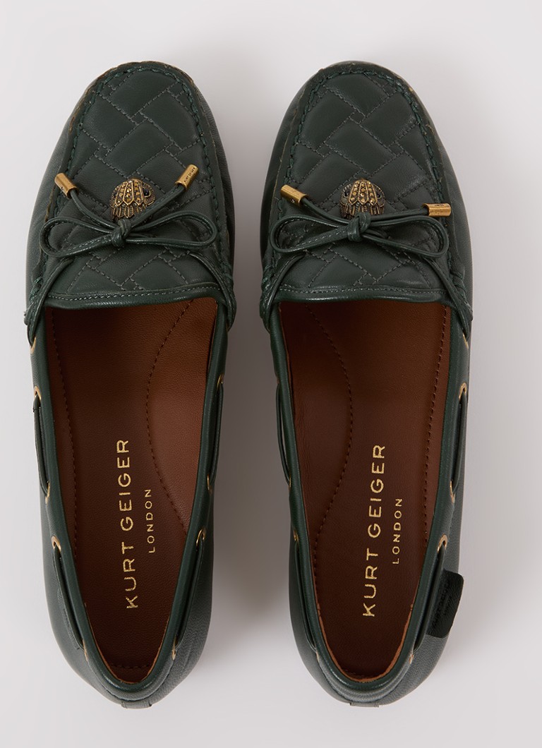 Kurt Geiger  Eagle moccasin van leer met quilt patroon