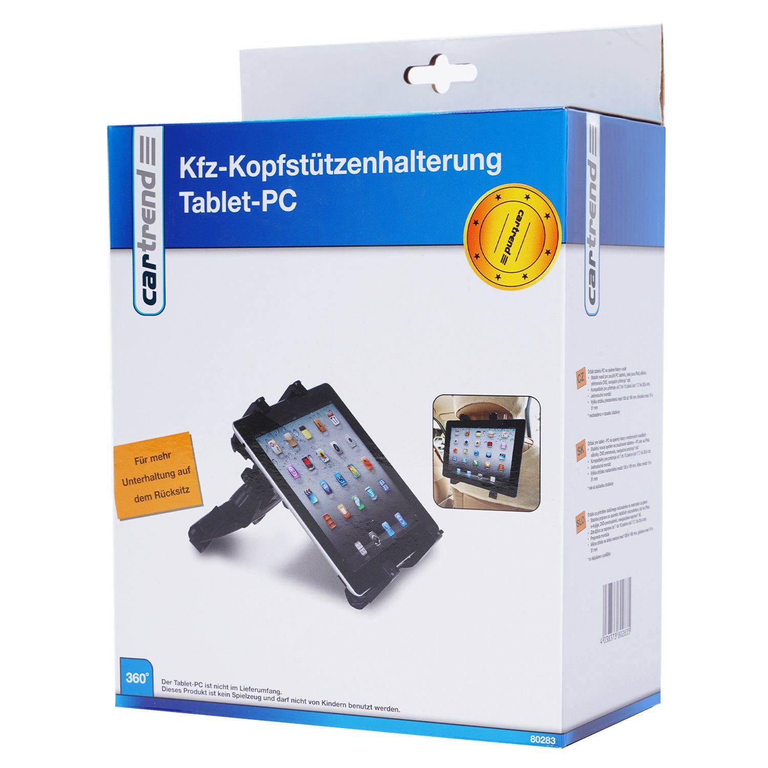Cartrend Universal Auto Rücksitz Halter Kopfstütze Tablet-Halterung, (Halterung KFZ PKW, 360° drehbar, verstellbar von 7