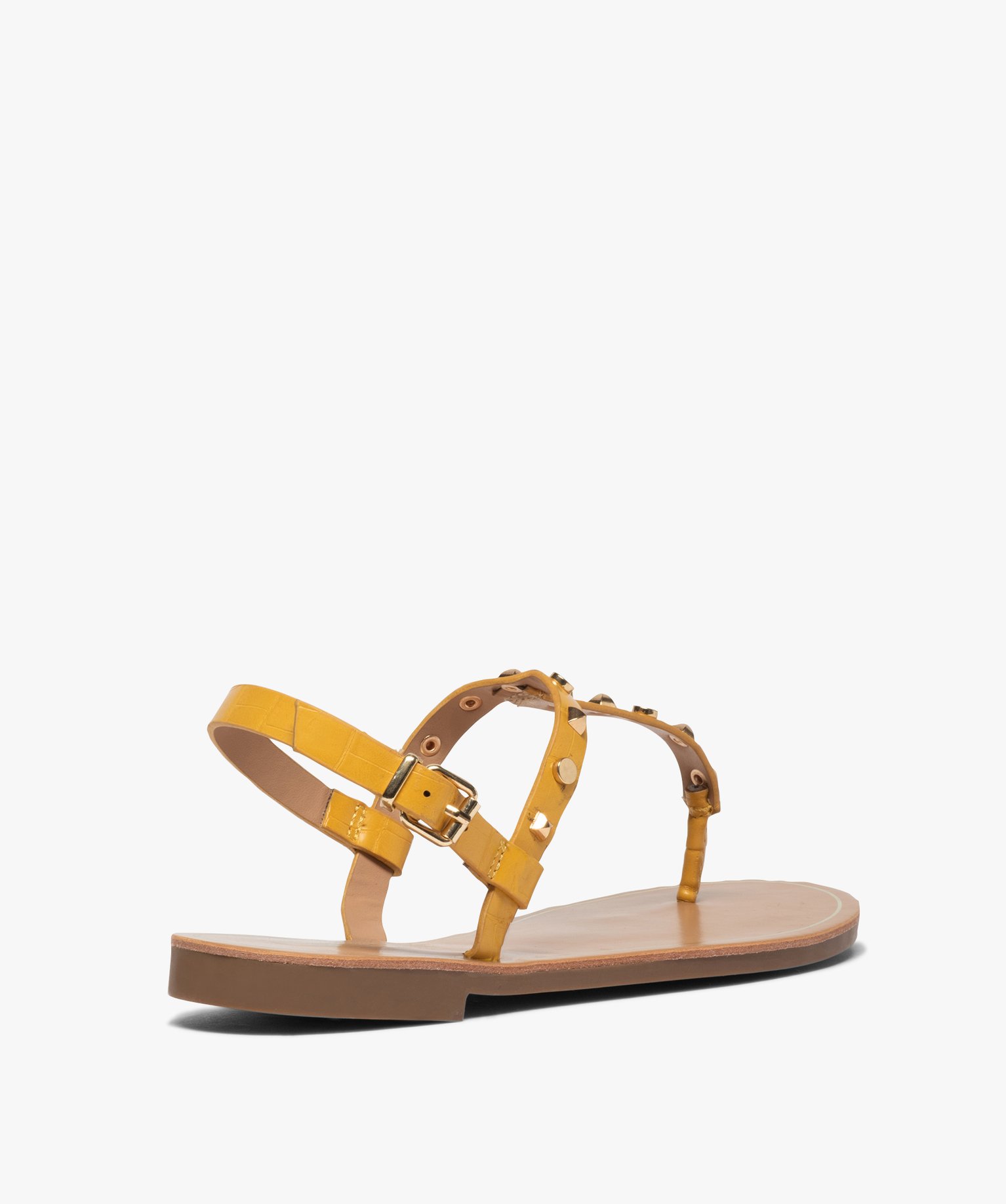 Sandales femme à entre-doigts avec clous décoratifs - Only jaune | GEMO