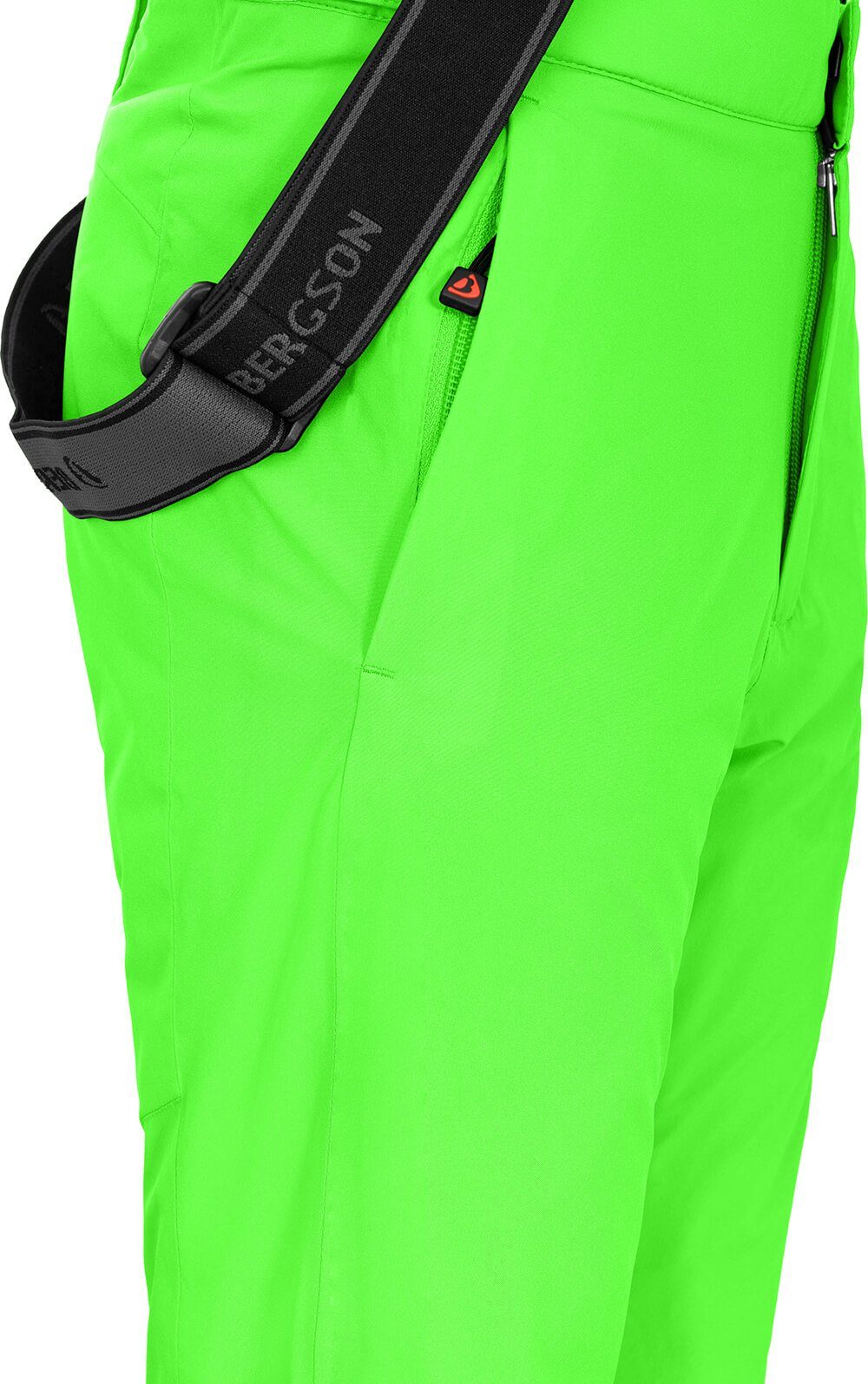 Bergson Skihose PELLY Kinder Skihose, wattiert, 20000 mm Wassersäule, Normalgrößen, Gecko grün