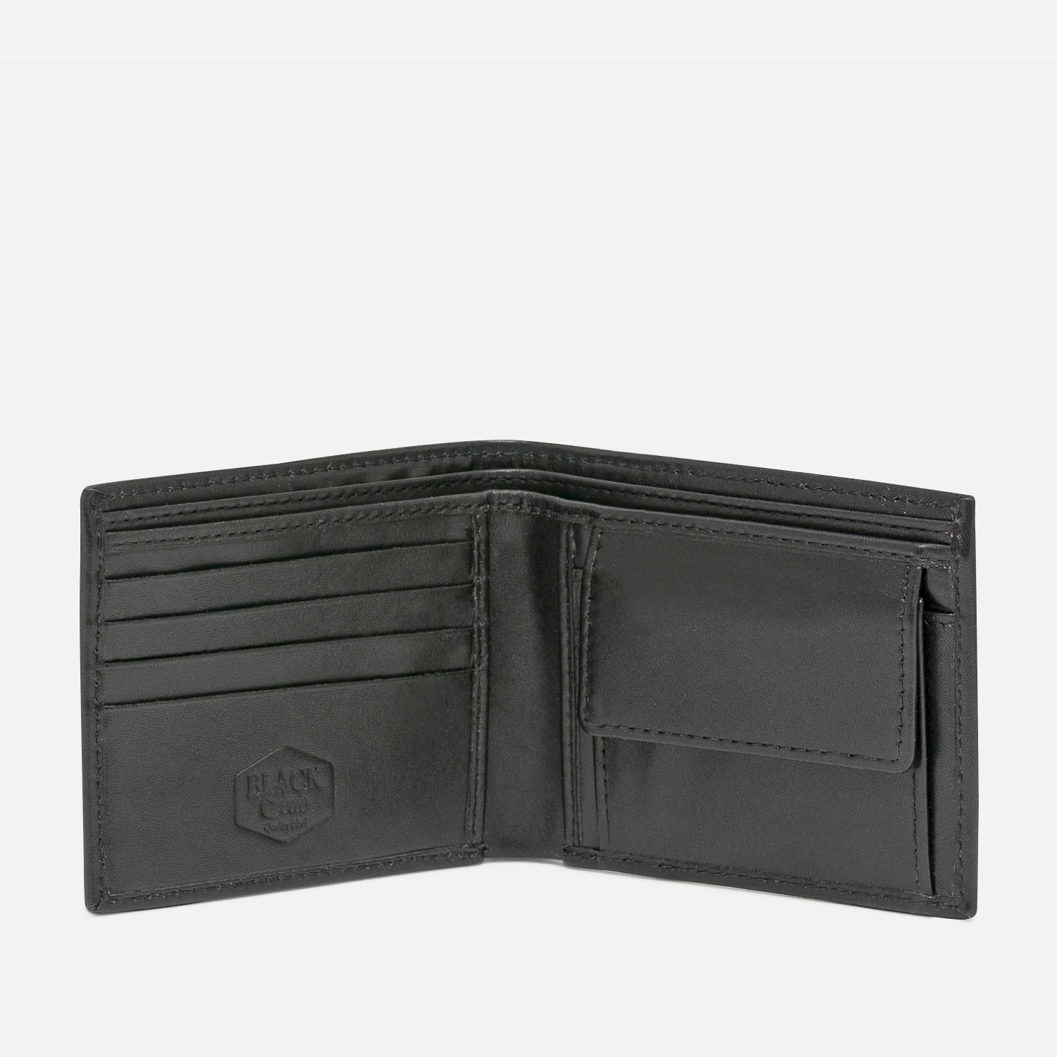 Portefeuille noir en cuir