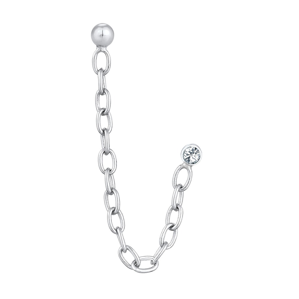 Elli Elli Boucles d'Oreilles Femmes clous d'oreilles chaîne avec cristal en argent ste Boucles d'oreilles