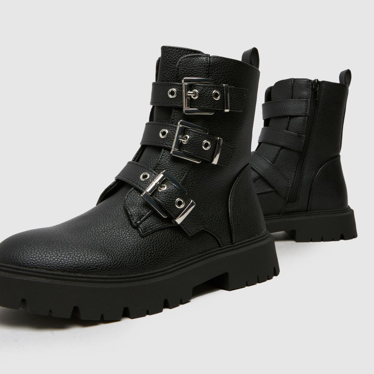 schuh svarta Codie Buckle flickstövlar för barn