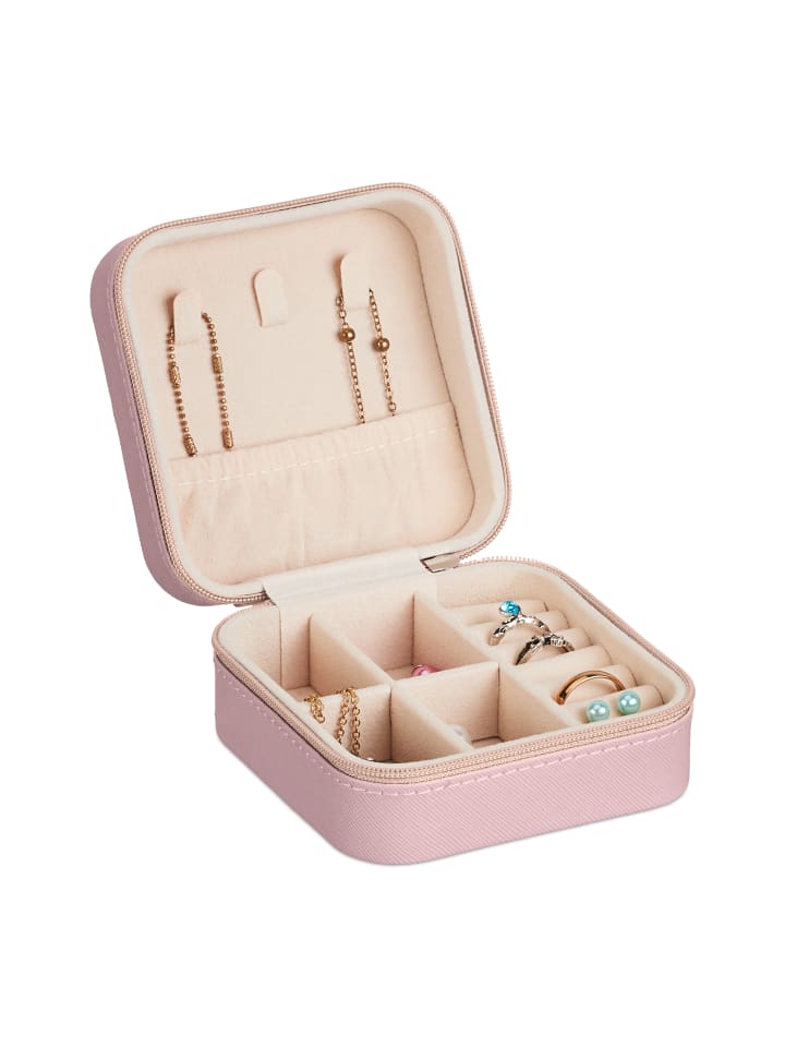 relaxdays Schmuckkästchen in Rosa - (B)10 x (H)5 x (T)10 cm günstig kaufen onesize