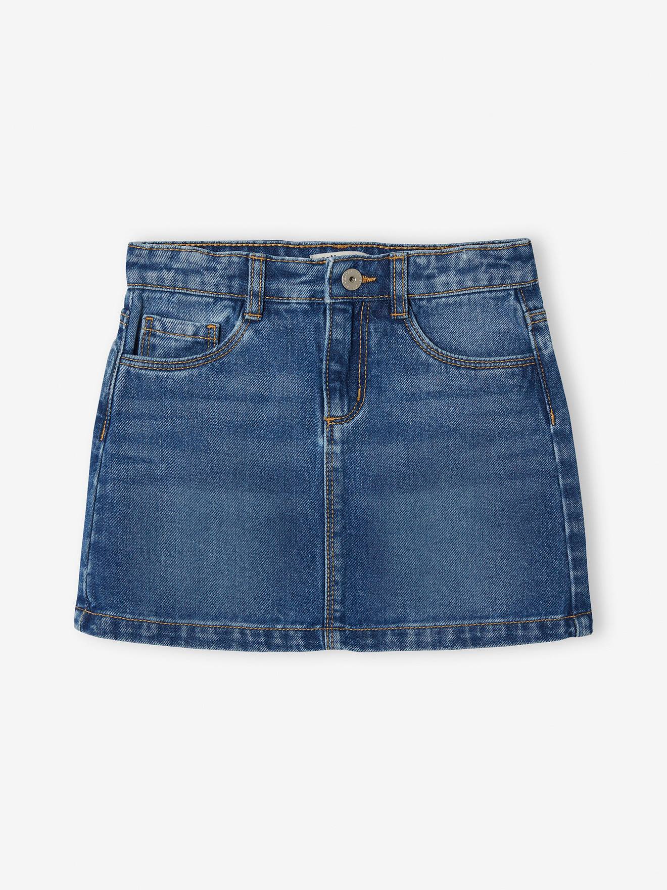 Vertbaudet Mädchen Jeansrock BASIC Oeko-Tex - blue stone