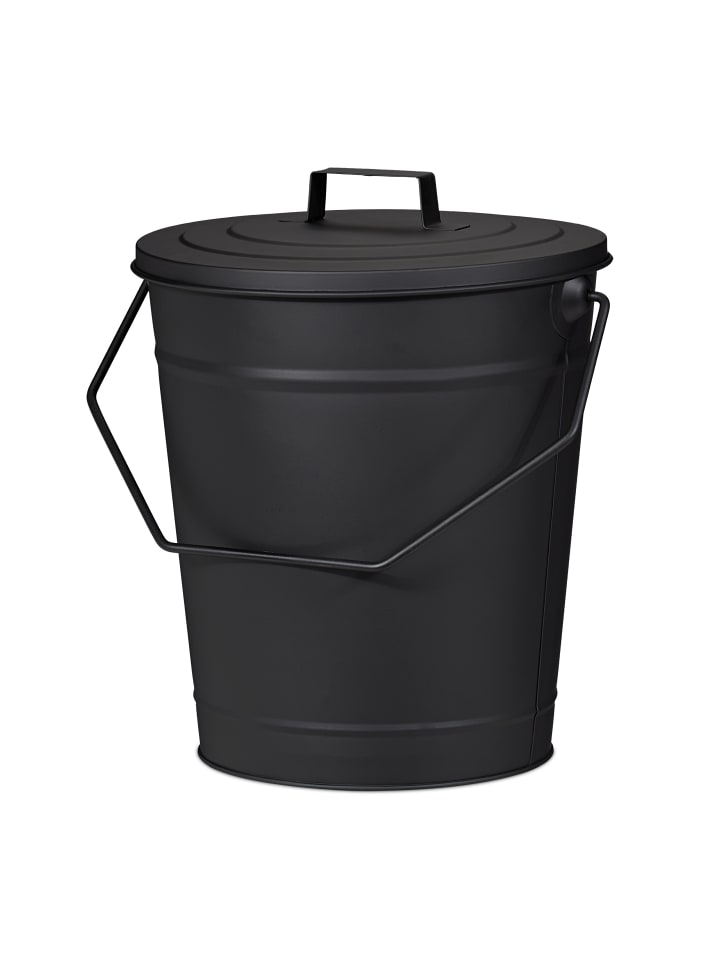 relaxdays Ascheeimer in Schwarz - 12 l günstig kaufen onesize