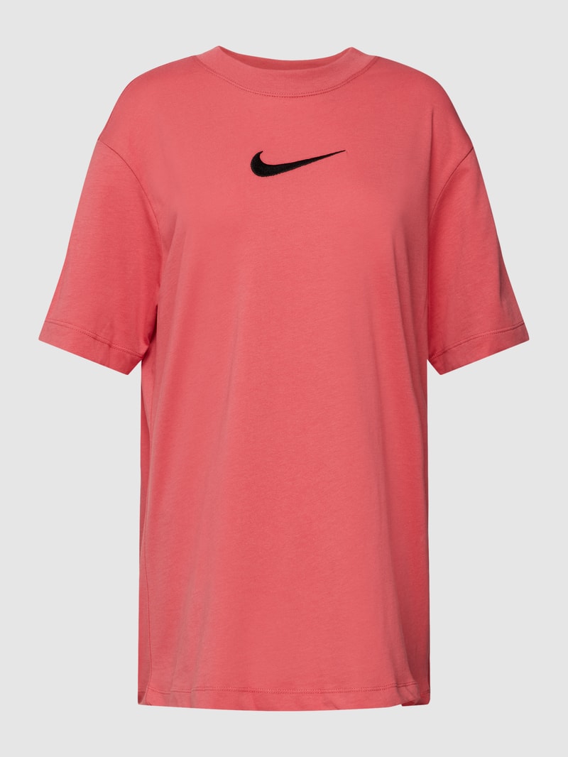 Oversized T-Shirt mit Logo-Stitching in rostrot