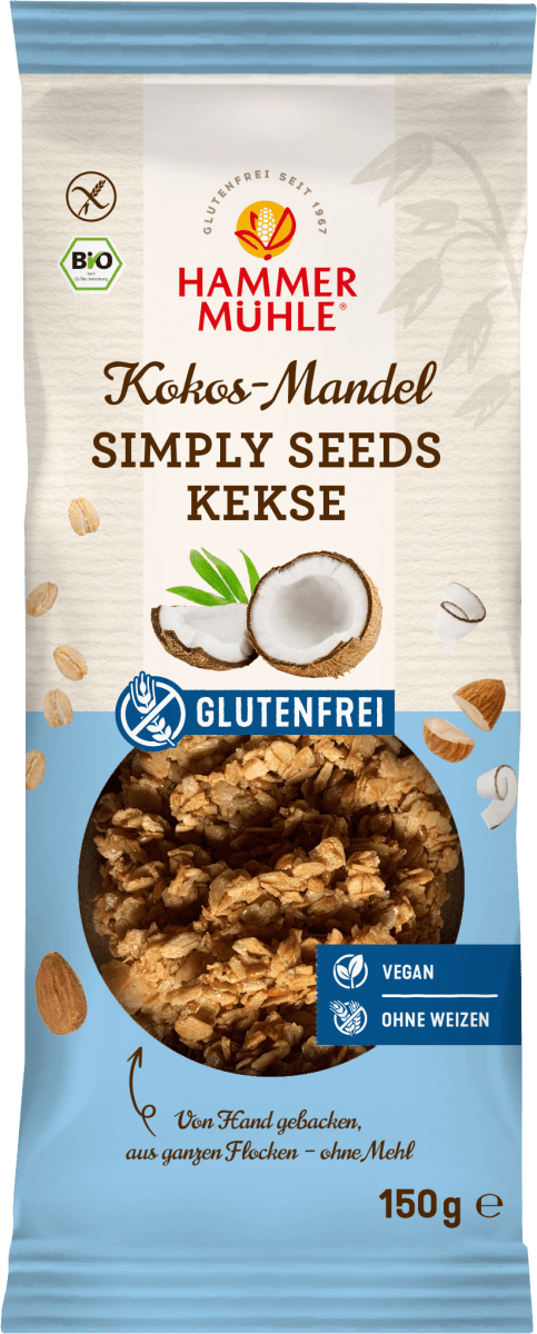 Kokos-Mandel Kekse, Simply Seeds, glutenfrei, 150 g
