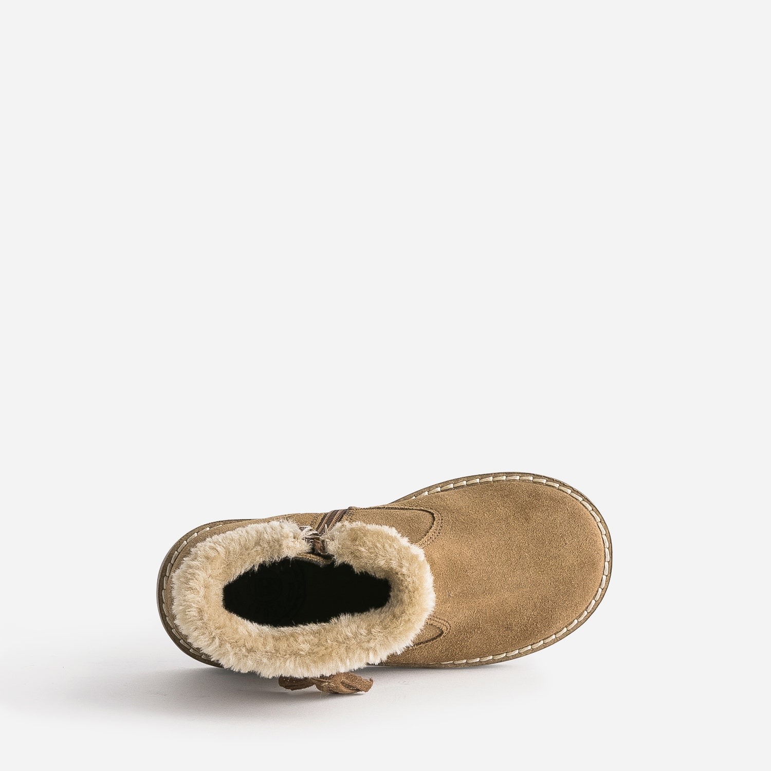Boots fille BUGGY en croûte de cuir camel