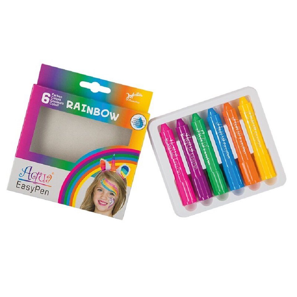jofrika Schmink-Set Jofrika 708797 Aqua Easy Pen Box Rainbow - 6 Schminkstifte, Aqua Easy Pen Schminkstifte sind auf Wasserbasis hergestellt, somit nicht fettend, hautfreundlich und nach dem Trocknen wischfest. Die Schminke ist leicht und unkomplizie