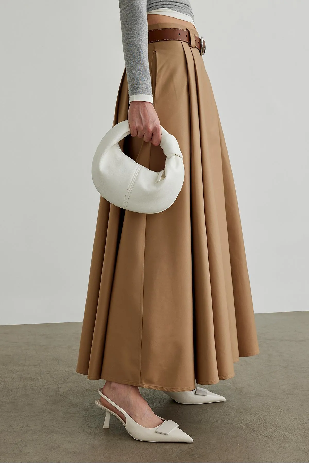 Suud Collection  Voluminöser langer Rock mit Kamelball-Muster