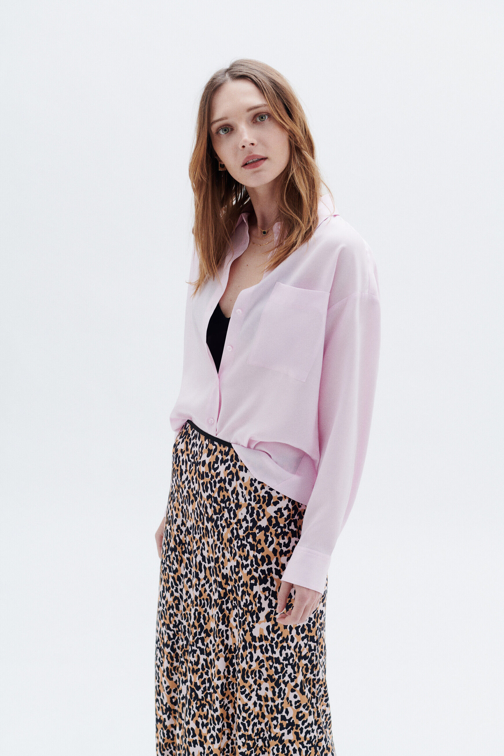 Chemise cabin rose pastel femme