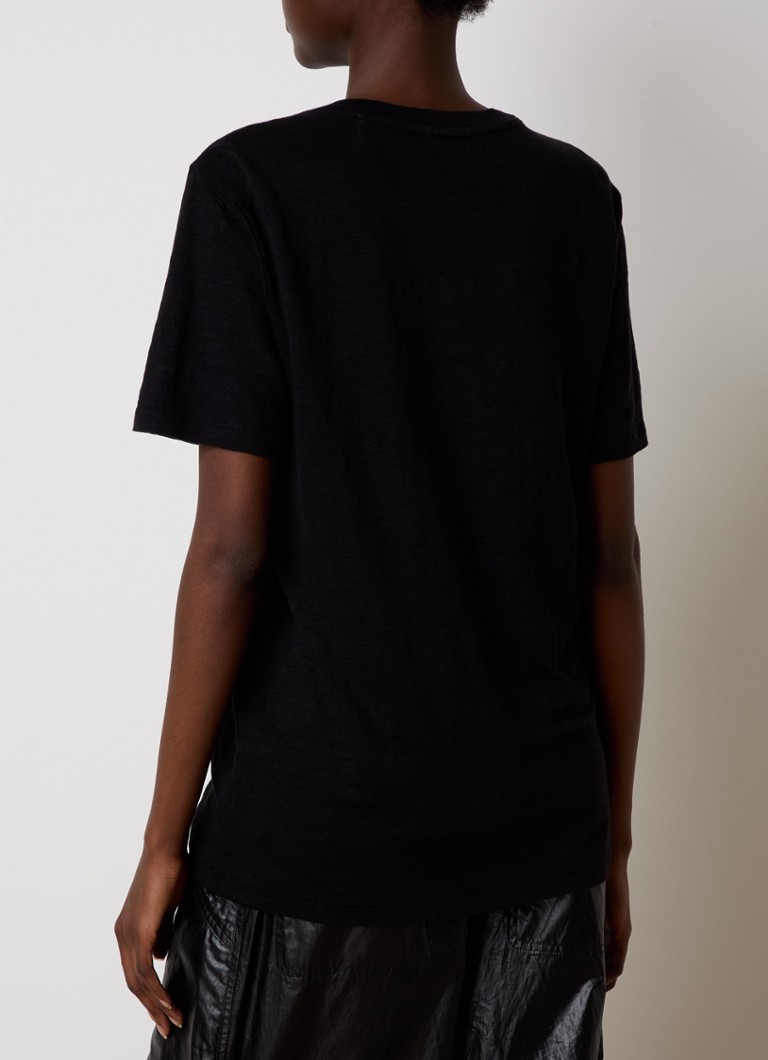 T-shirt in lino Isabel Marant Zewel con stampa logo