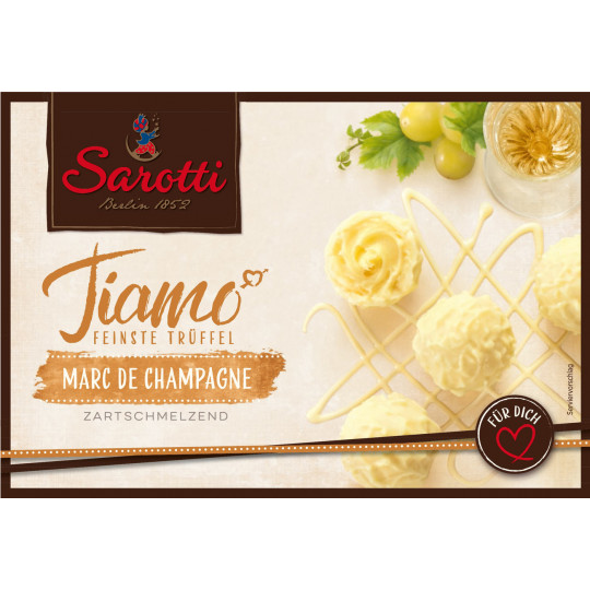 Sarotti Tiamo Feinste Trüffel - Marc de Champagne 125G