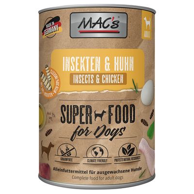 Sparpaket MAC's Nassfutter für Hunde mit Insekten 24 x 400 g