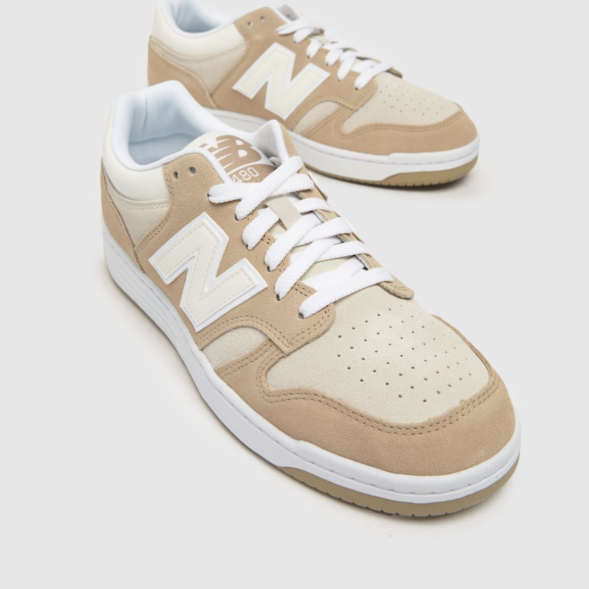 New Balance 480 träningsskor i vitt och beige