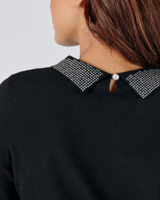 Pull en maille à col polo