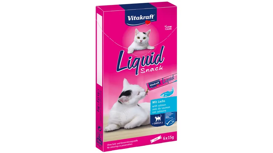Vitakraft Katzensnack Liquid mit Lachs + Omega 3 90 g