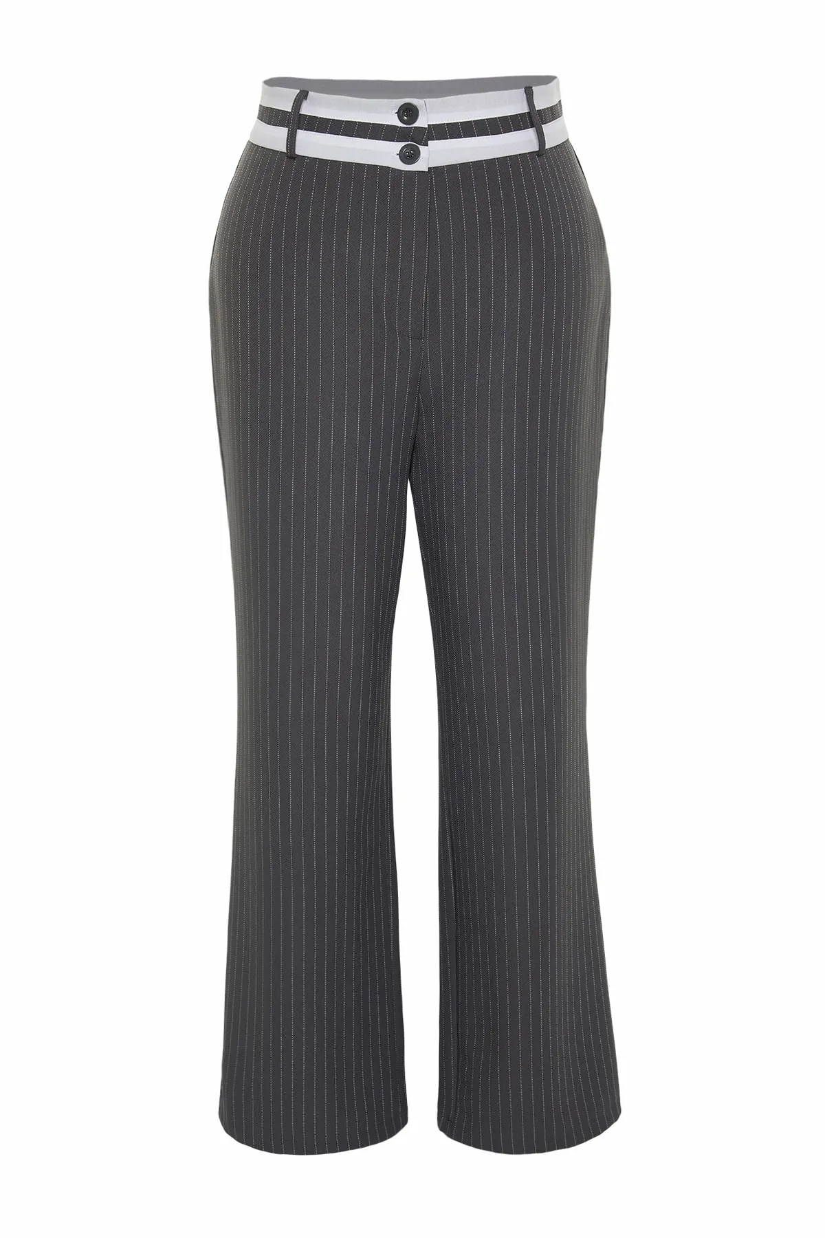 Trendyol Curve  Anthrazitfarbene, gestreifte Webhose TBBSS23AR00032