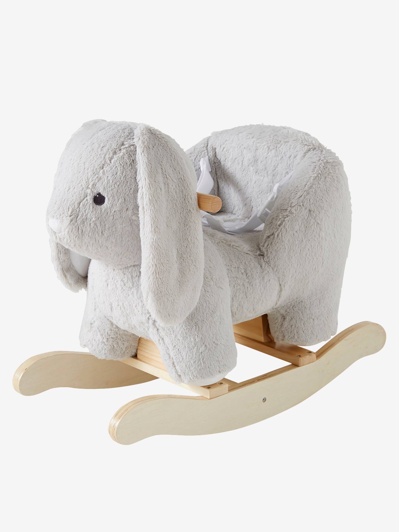 Lapin à bascule bébé FSC® gris