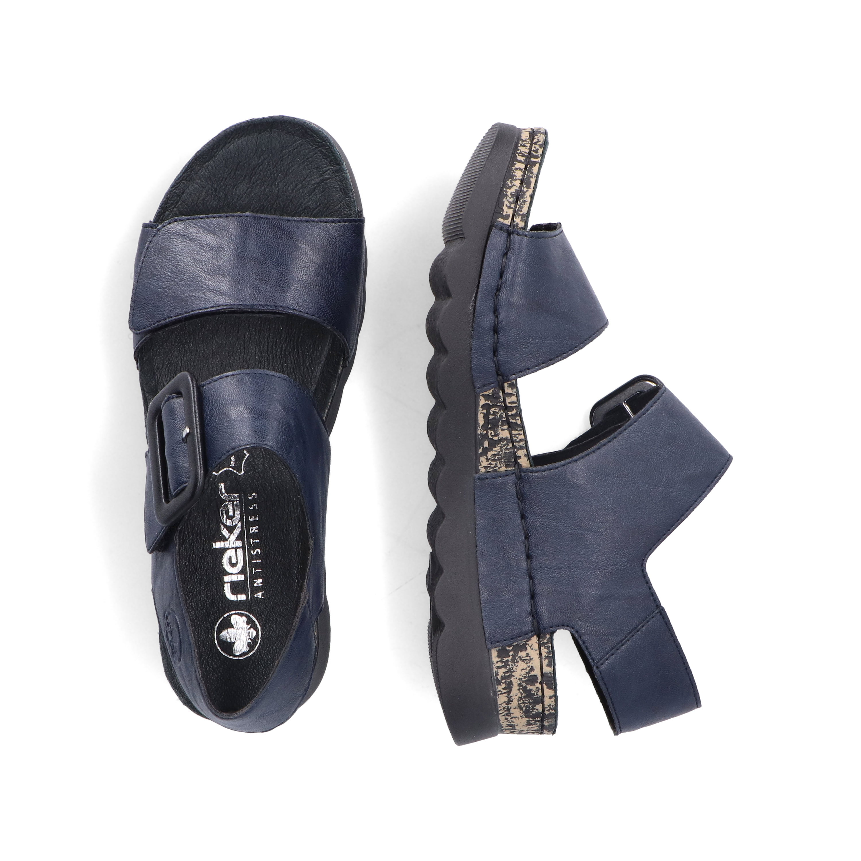 Rieker Damen Riemchensandalen stahlblau