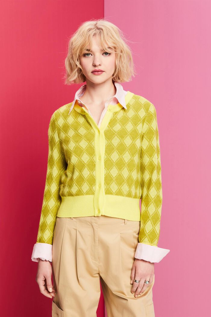 Cardigan mit Argyle-Muster