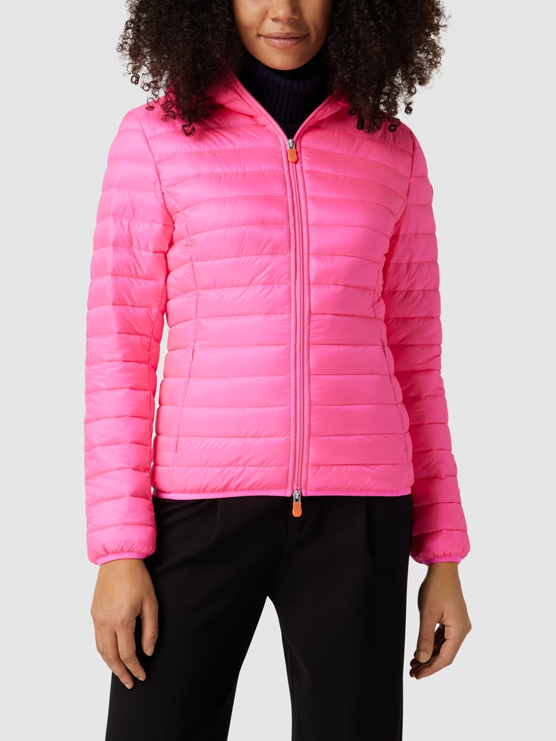 Steppjacke mit Label-Patch Modell 'KYLA' in neon pink