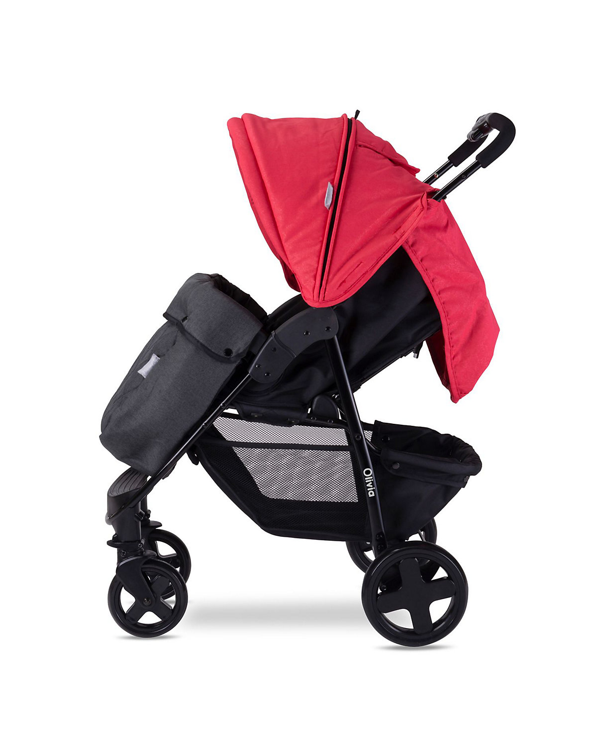 Kinderwagen Olivia Basic Fußsack, faltbar, schwenkbare Vorderräder, Korb Buggys