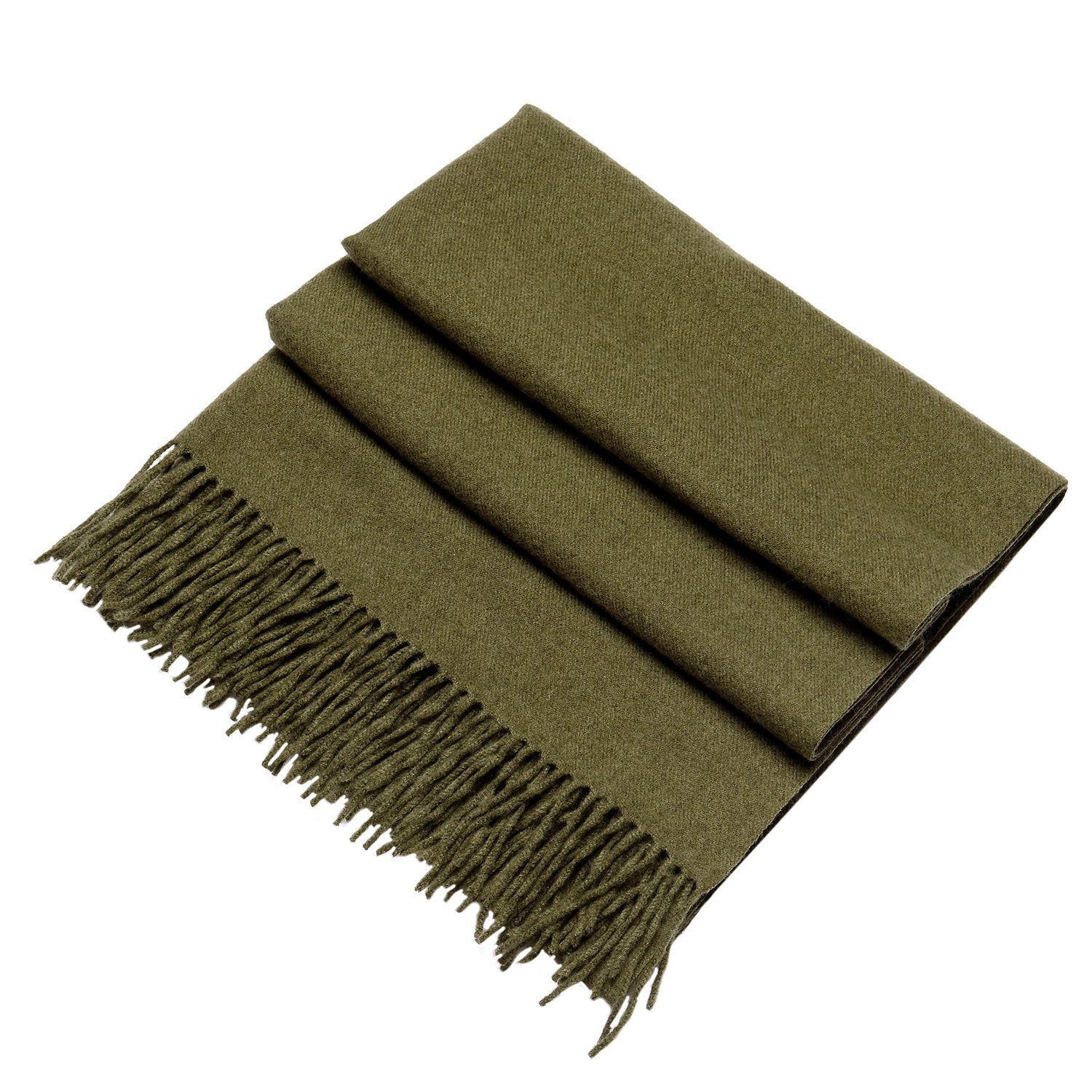 DonDon Schal Schal Winterschal, (1-St), Damenschal, kuschlig weich, mit Fransen, Feinstrick