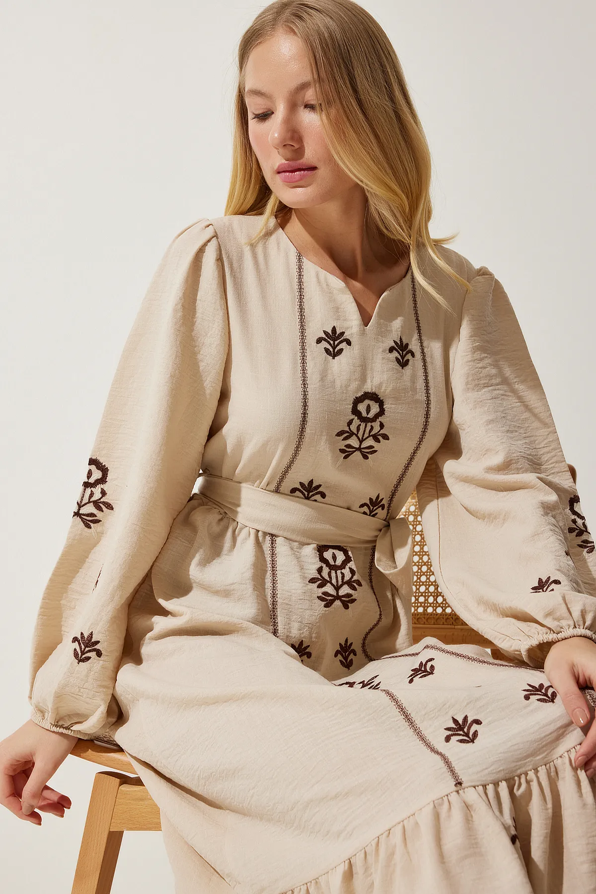 Happiness İstanbul  Kleid - Beige - A-Linie