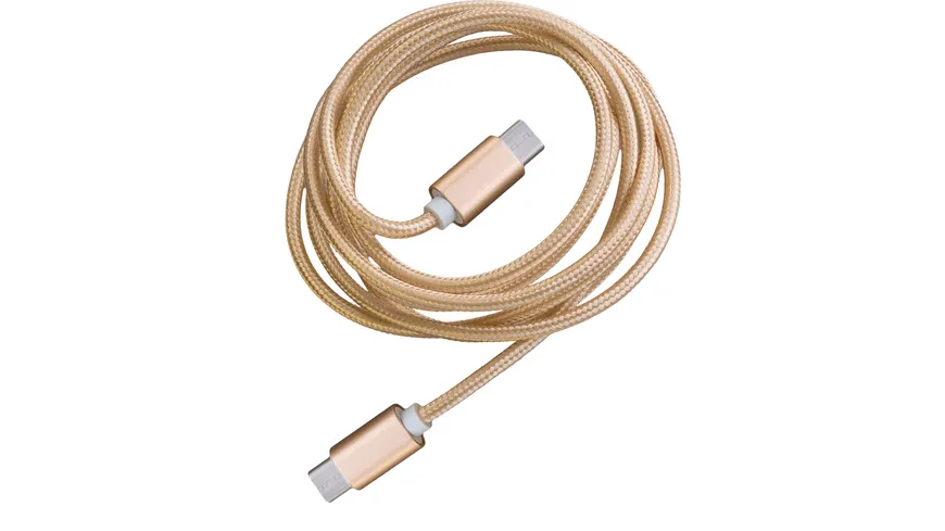 PETER JÄCKEL FASHION 1,5m Data Cable Gold für Typ-C/ Apple Lightning mit Sync- und Ladefunktion
